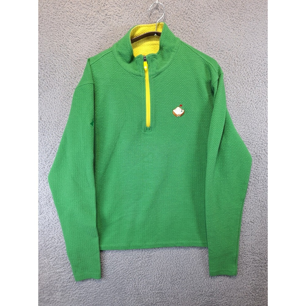 Pins & Aces Limited Edition 1/4 Zip Pullover Mens M Green Golf Masters Augusta